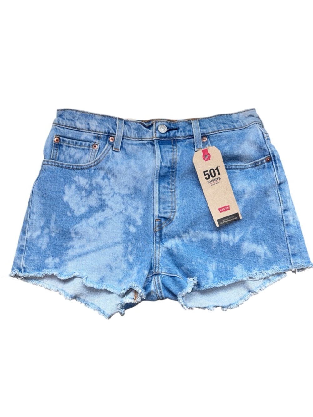 Levi's 501 Acid-Wash Blue Denim Shorts